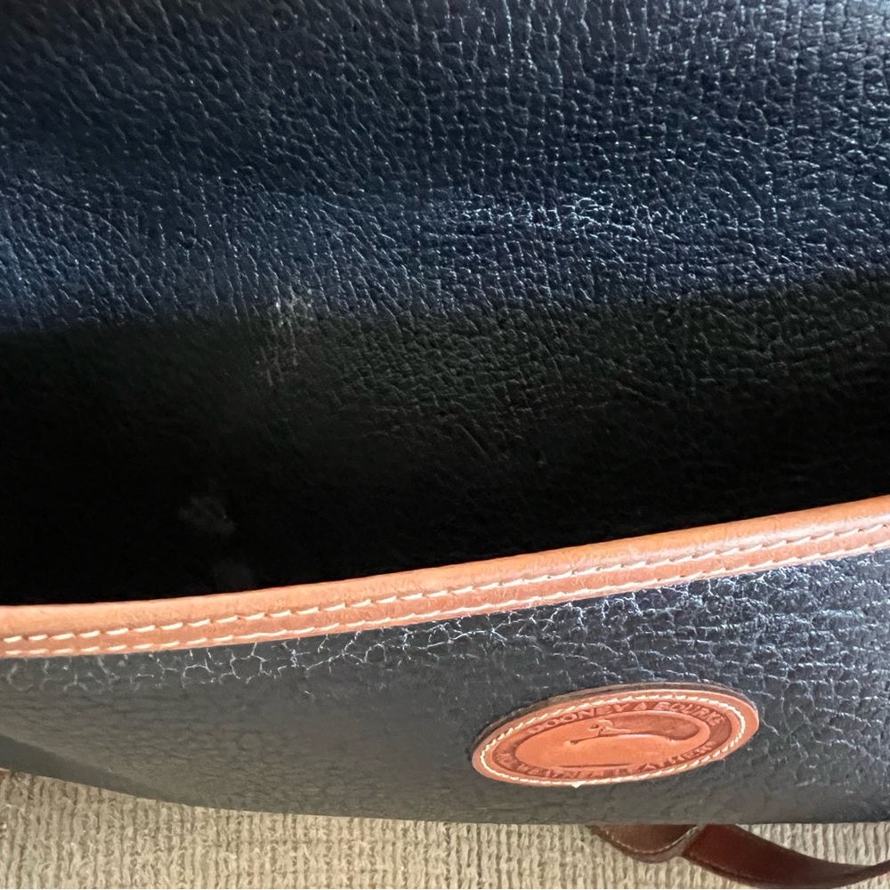 VTG Dooney & Bourke All Weather Leather Pebbled Black Messenger Briefcase Bag - Picture 7 of 9